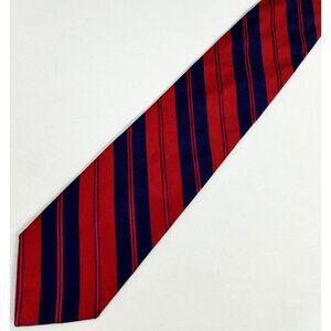 Brooks Brothers Red & Navy Blue Striped Silk Tie